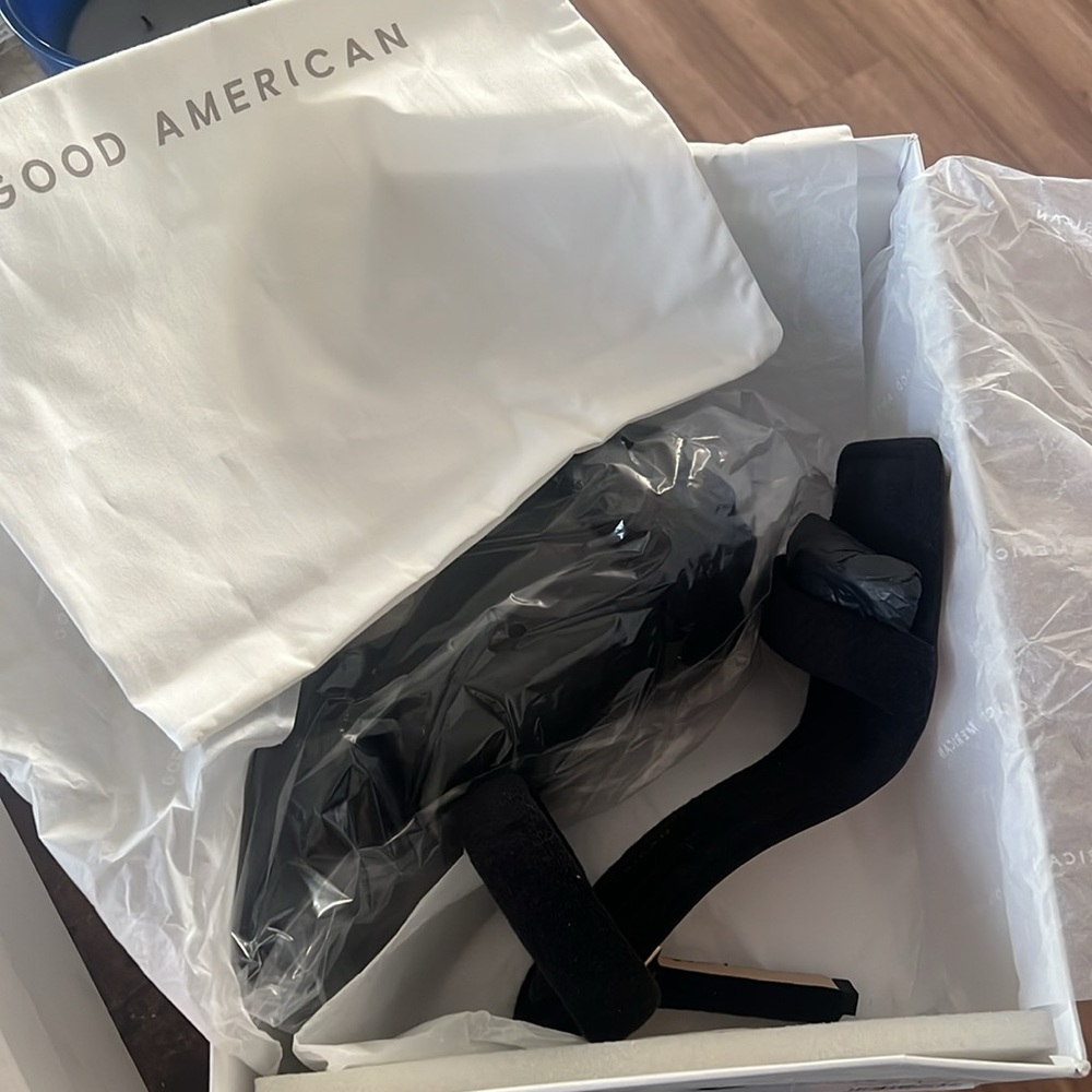 NEW IN BOX Good American Terry Slip On High Heel Sandal // size 7.5 - Picture 5 of 6
